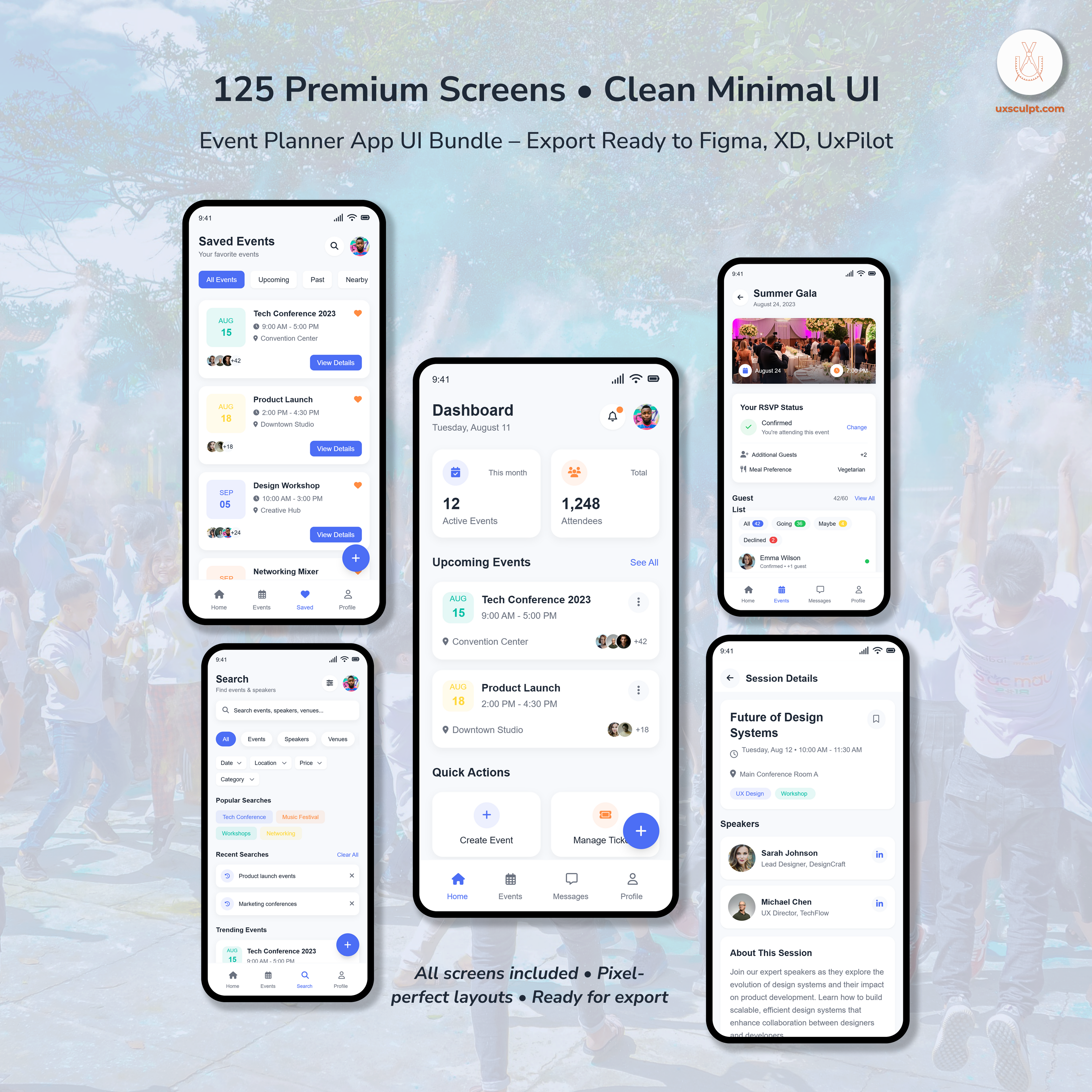 Event Management App UI Bundle – 125 Premium Screens