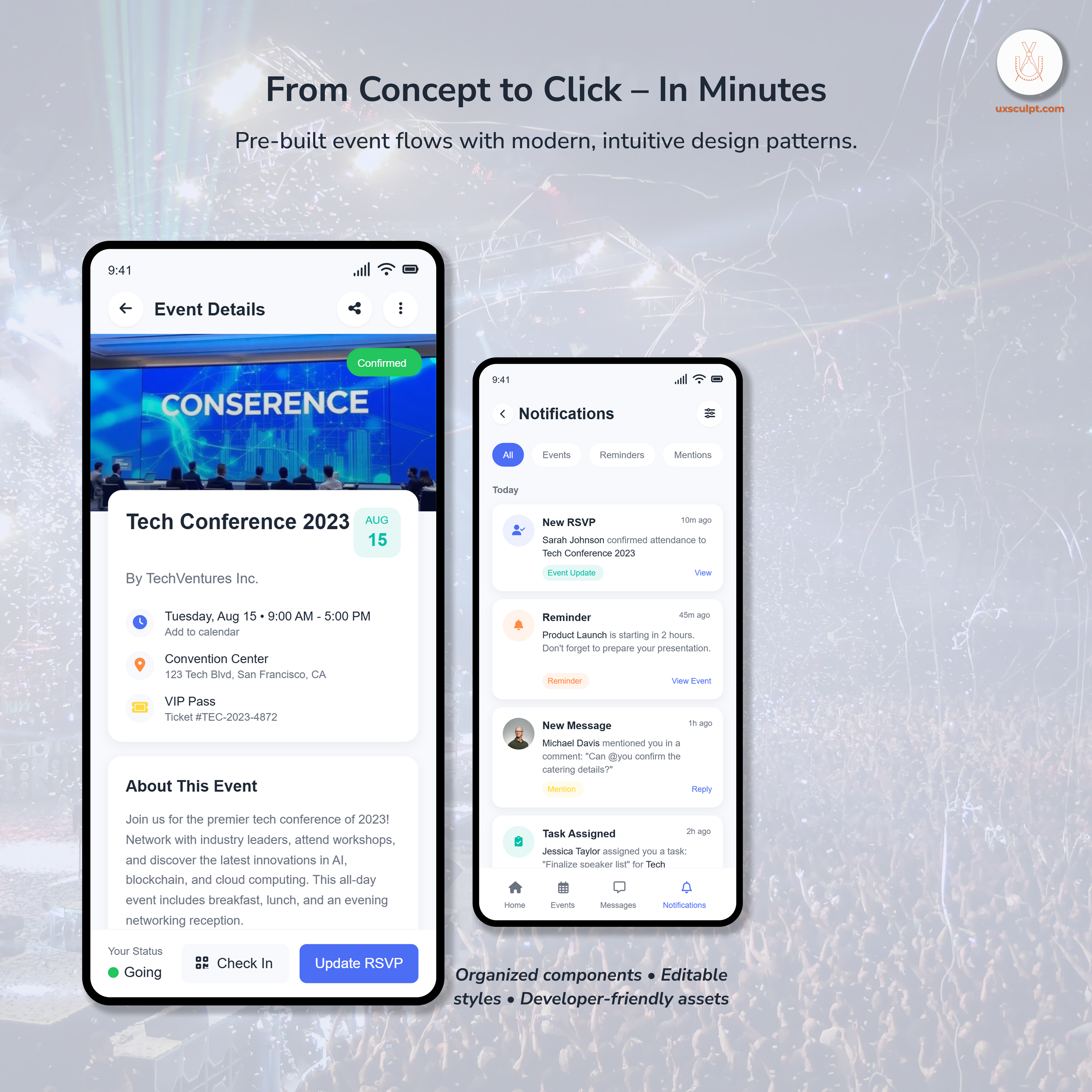 Event Management App UI Bundle – 125 Premium Screens
