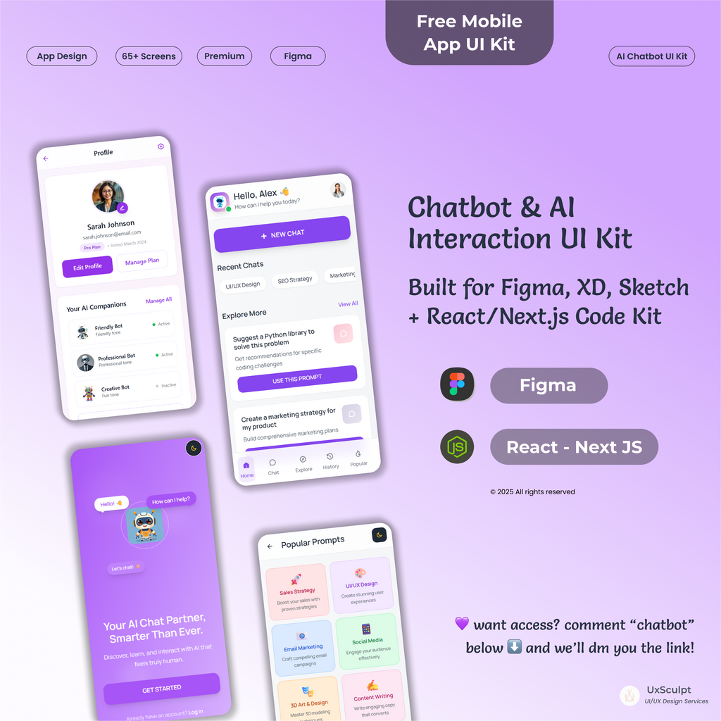Chatbot & AI Interaction Mobile UI Kit