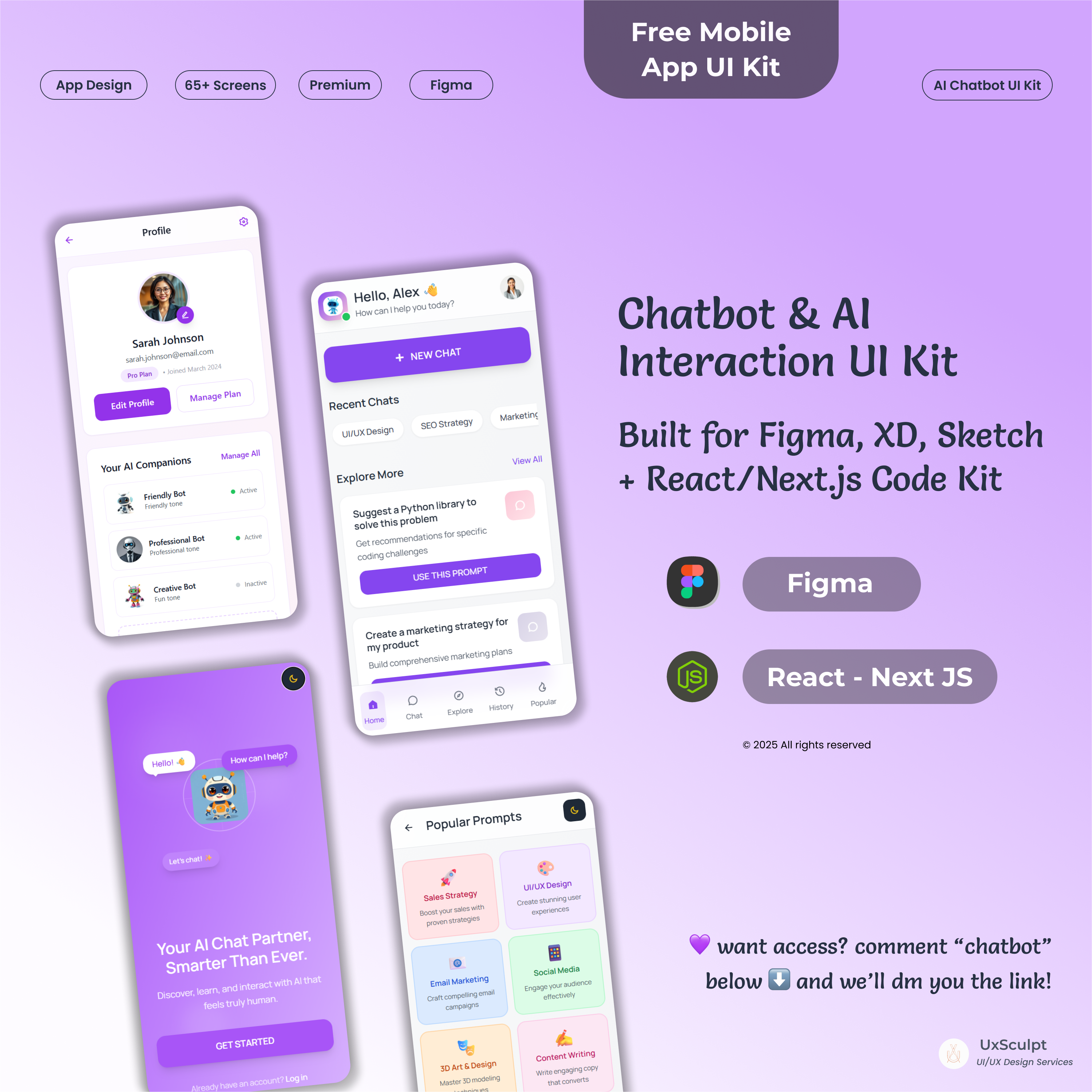 Chatbot & AI Interaction Mobile UI Kit