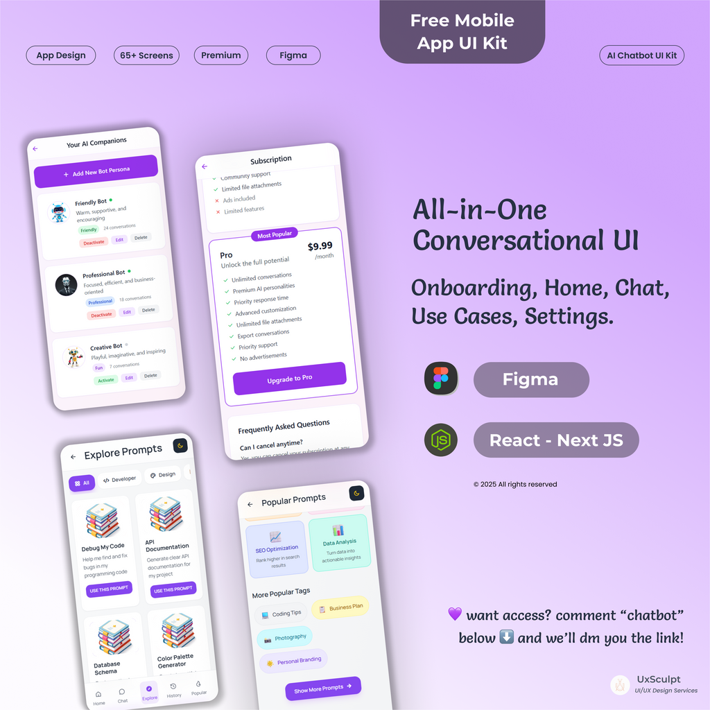 Chatbot & AI Interaction Mobile UI Kit