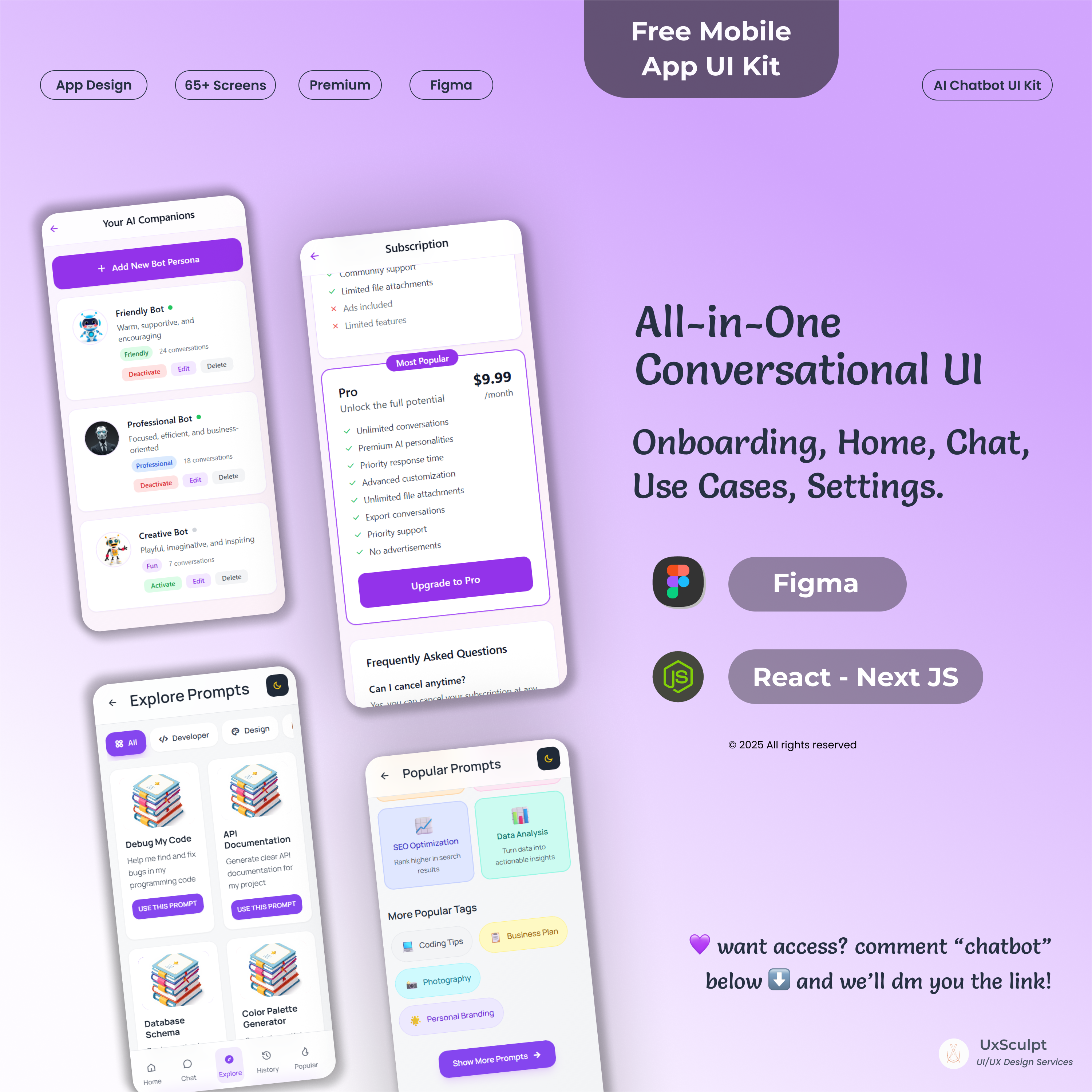 Chatbot & AI Interaction Mobile UI Kit