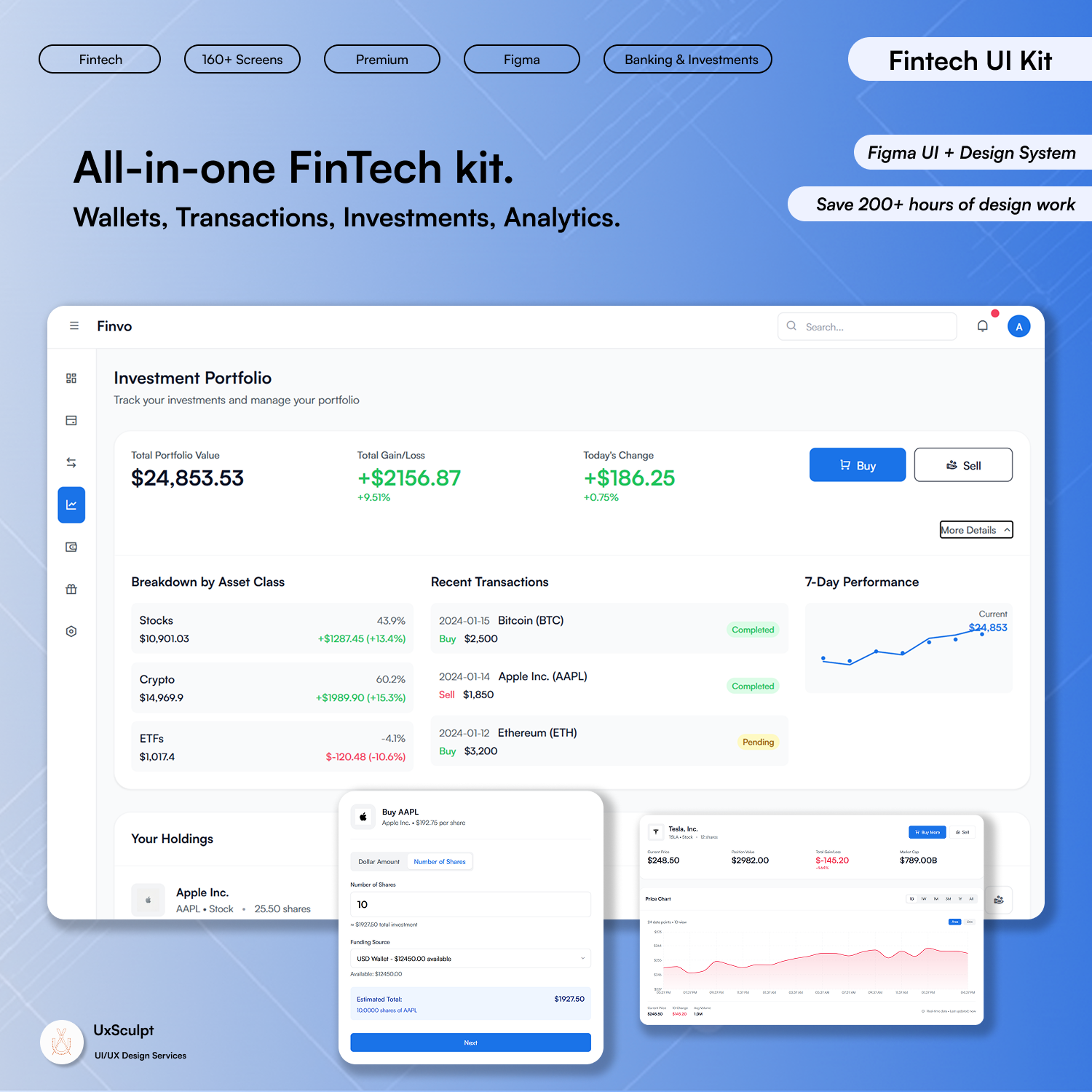 FinTech & Neobank Web Dashboard UI Kit (160+ Screens, Figma + Next.js)